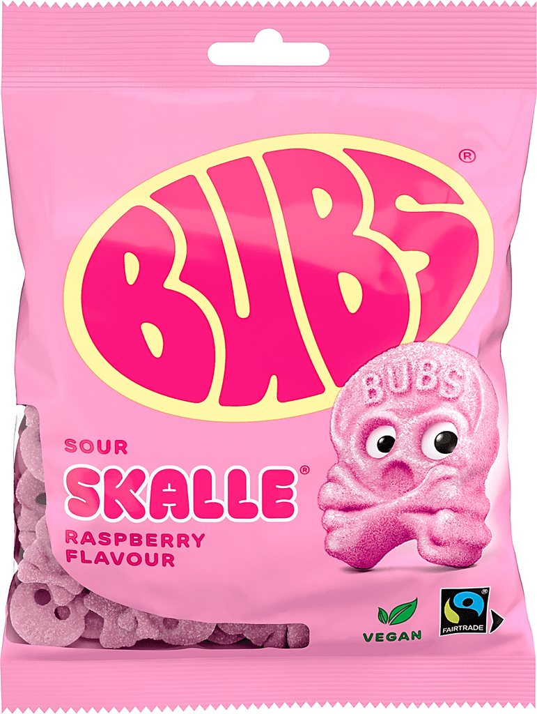 BUBS RASPBERRY SKALLE 12x90G