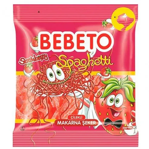 BEBETO SPAGHETTI SOUR STRAWBERRY12X80G