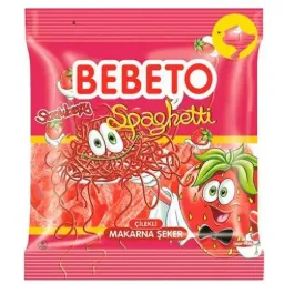 [8690146879510] BEBETO SPAGHETTI SOUR STRAWBERRY12X80G