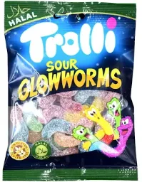 [199000] Trolli Halal sour glowworms 30x100g