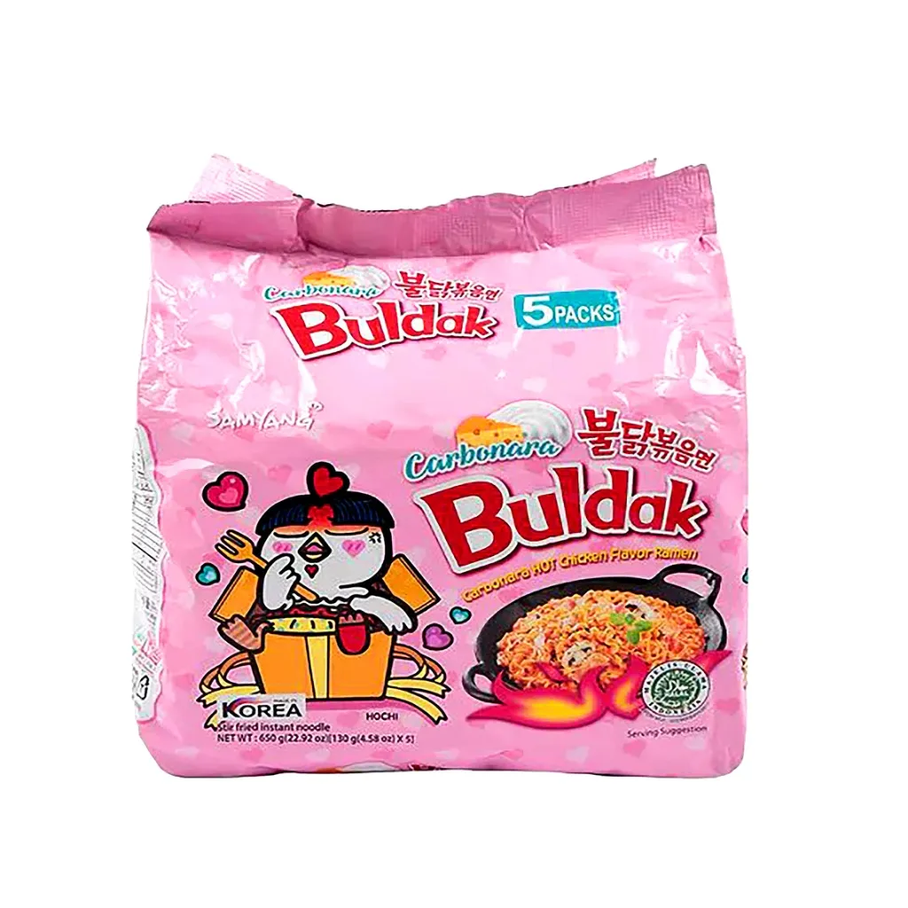 Buldak 5-pak Hot Chicken Ramen Carbanara (130gx5) 650g