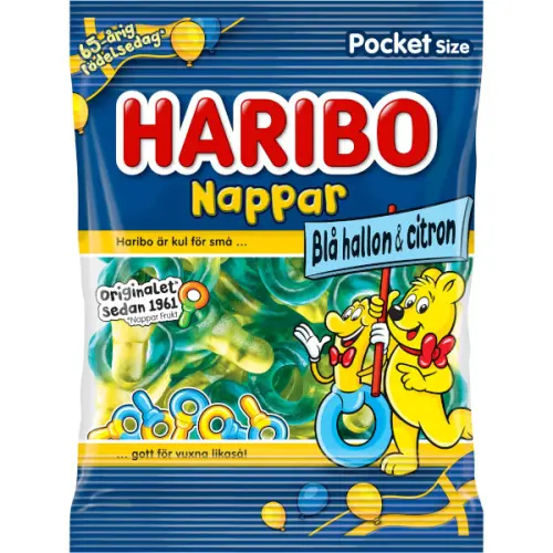 Nappar Blå Hallon & Citron 24x80g
