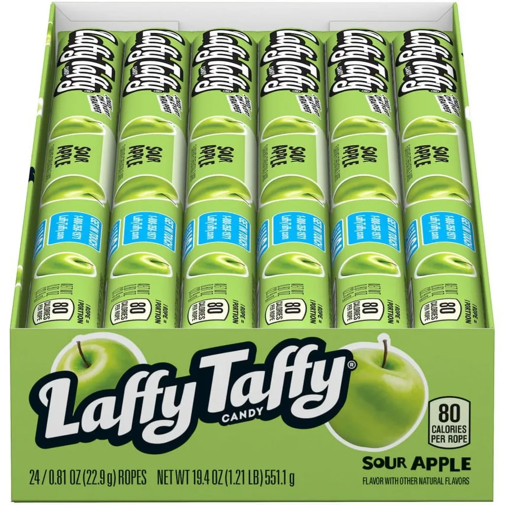 Laffy Taffy Sour Apple Ropes 24pcs 552g Big box