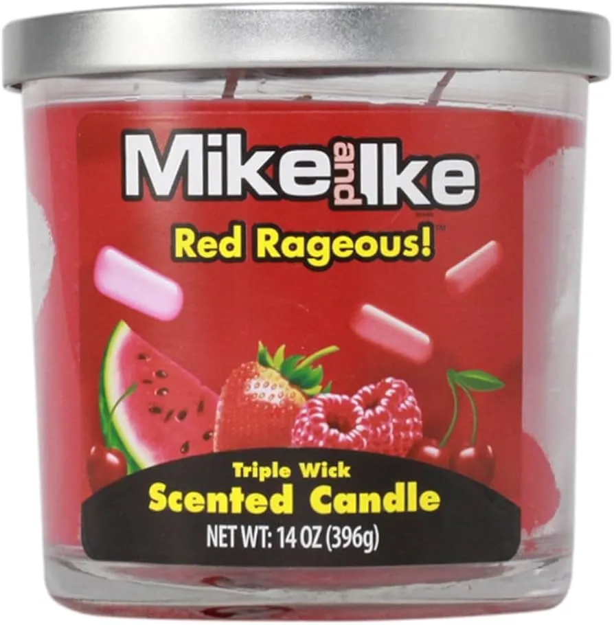 Mike And Ike Red Rageous Scented Triple Wick Candle 14oz