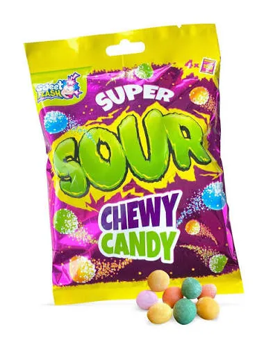 Super Sour Chewy Candy Kaubonbons 24x60g