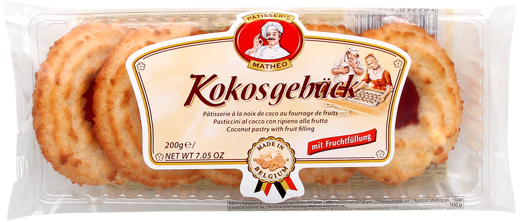 Coconut pastry with fruit filling 16x200g
