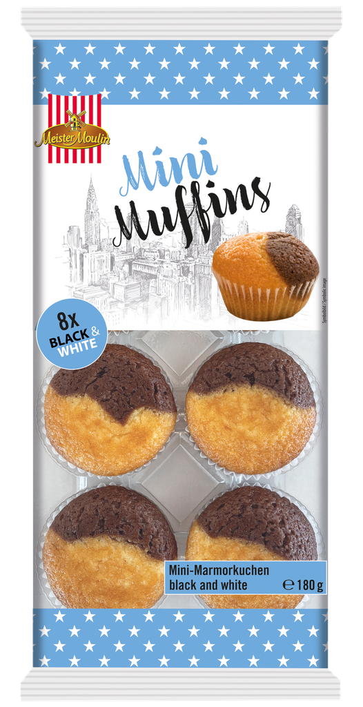Mini muffins black & white 8 pcs. 15x180g