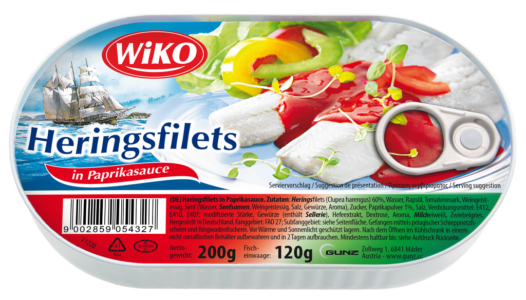 Herring fillets in paprika sauce 10x200g