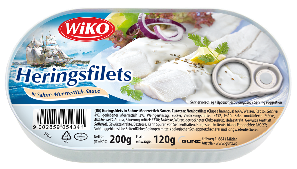 Herring fillets in horseradish sauce 10x200g