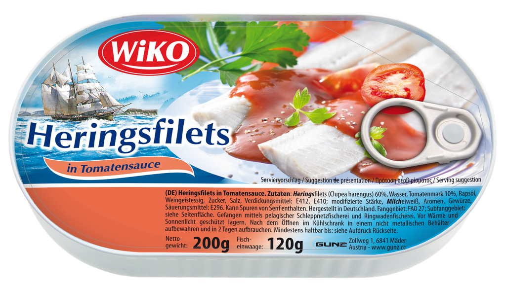 Herring fillets in tomato sauce 10x200g