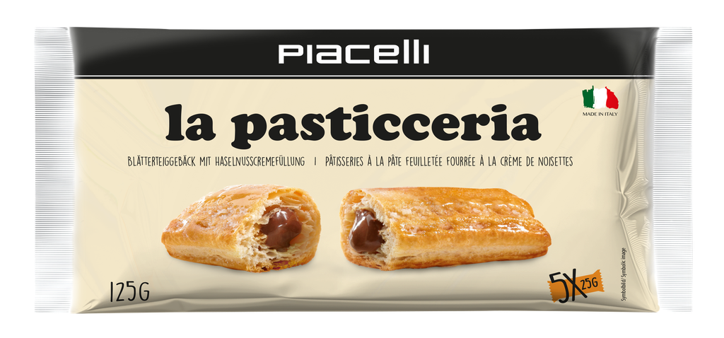 La pasticceria - Puff pastry rolls with hazelnut cream filling 16x125g