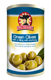 [85669] Green olives stuffed with anchovy paste 12x350g