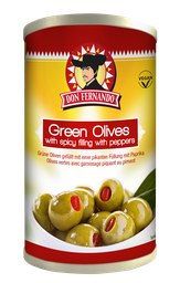 [85668] Green olives stuffed with hot pepper paste 12x350g