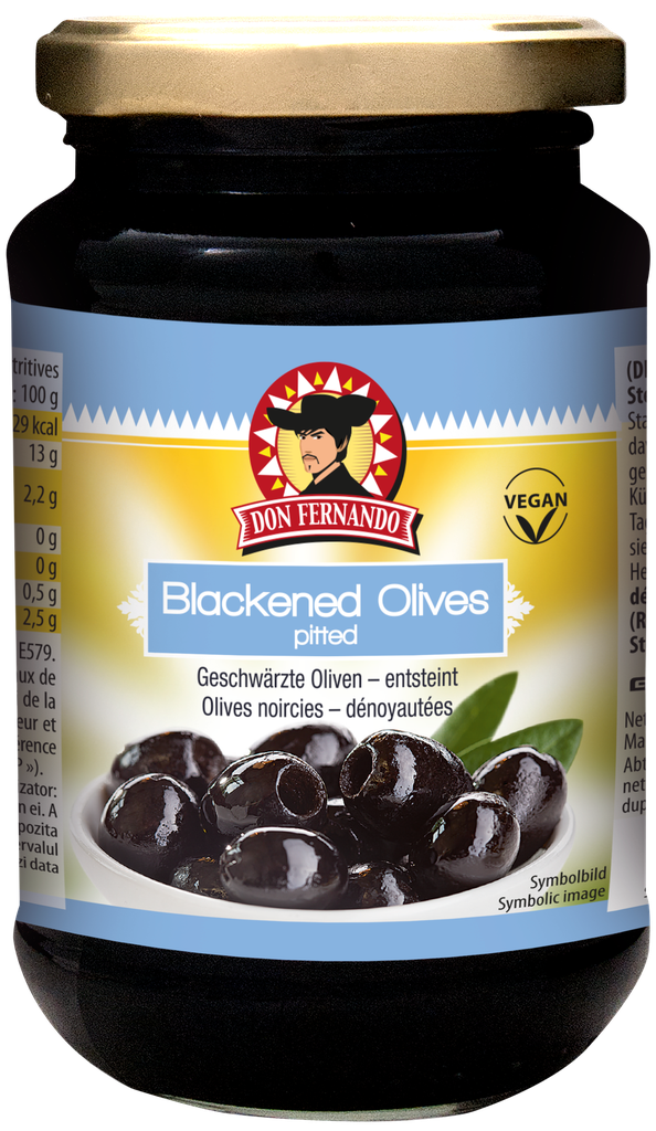 Blackened olives – pitted 12x350g