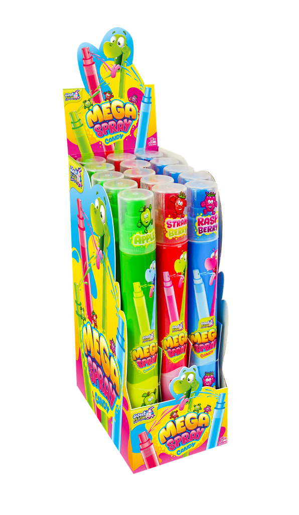 Mega Spray liquid candy 12x105ml counter display