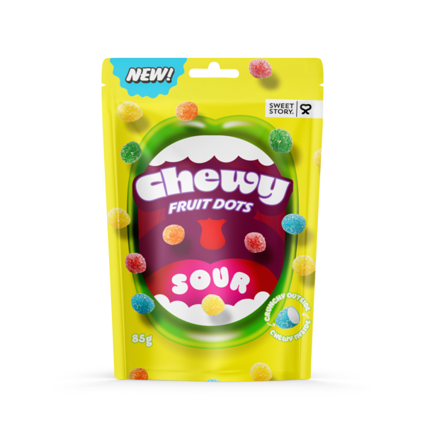CHEWY FRUIT DOTS SOUR 24x85G