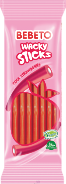BEBETO WACKY STICKS FIZZY STRAWBERRY 12X180G