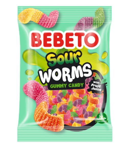BEBETO SOUR WORMS 12X80G
