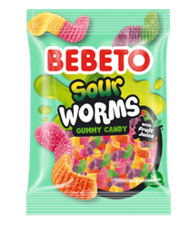 BEBETO SOUR WORMS 12X80G
