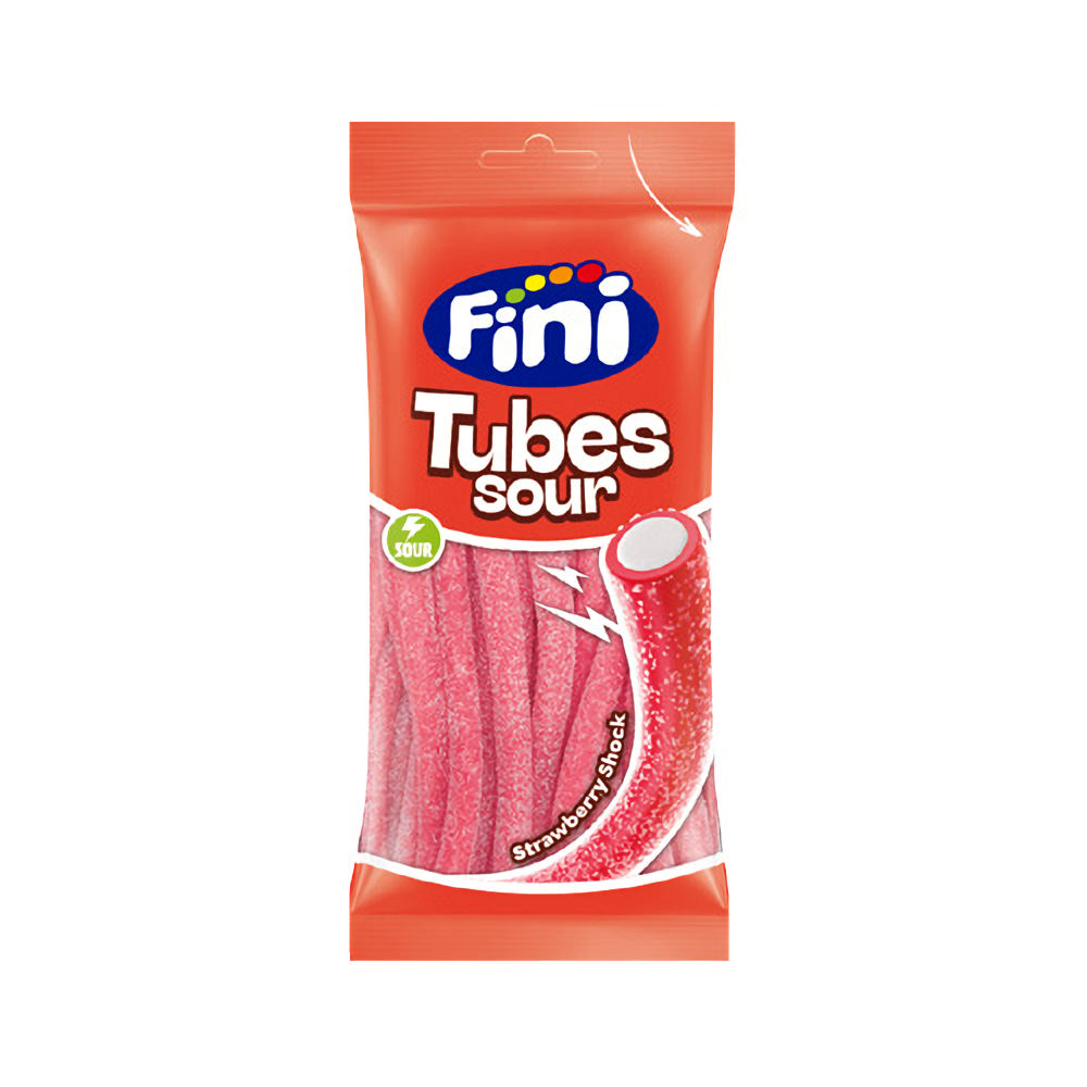 FINI SOUR TUBES JORDGUBB 12X75G