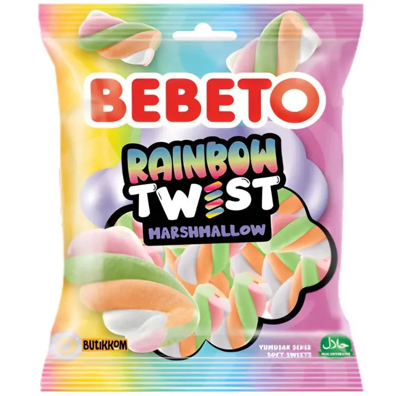 BEBETO RAINBOW TWIST MARSHMALLOW 12X60G