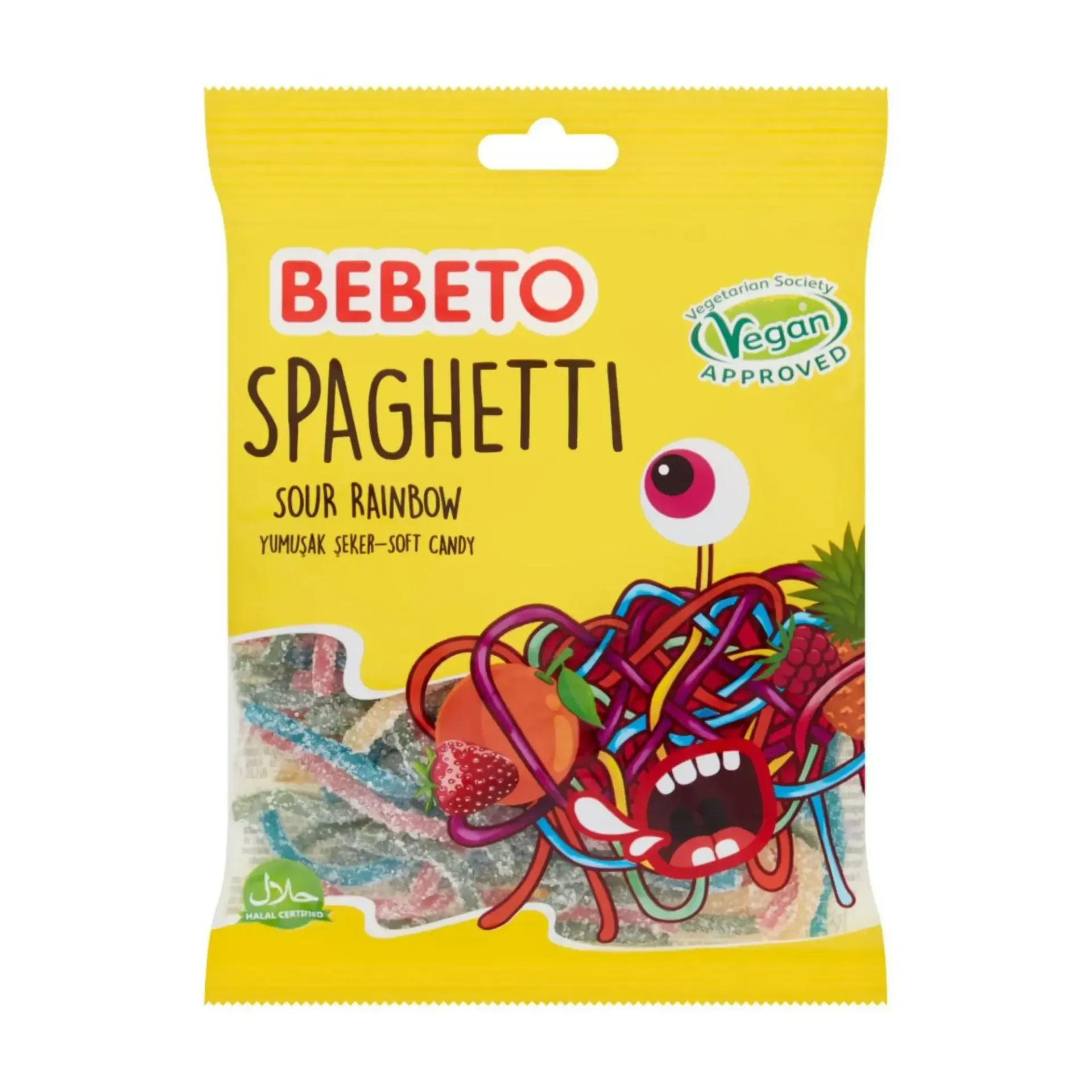 BEBETO SPAGHETTI SOUR RAINBOW 12X80G