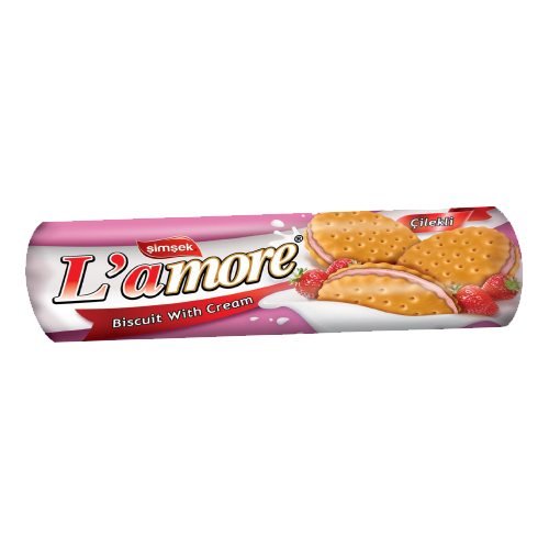 Lamore Dubbelkex Strawberry Cream 24 x 150 g